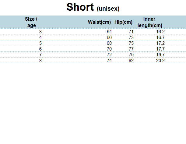 Shorts Elastic Waist Unisex Black (3-8)