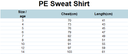 Sweatshirt Grey (2-14) and adult sizes (XS-S)