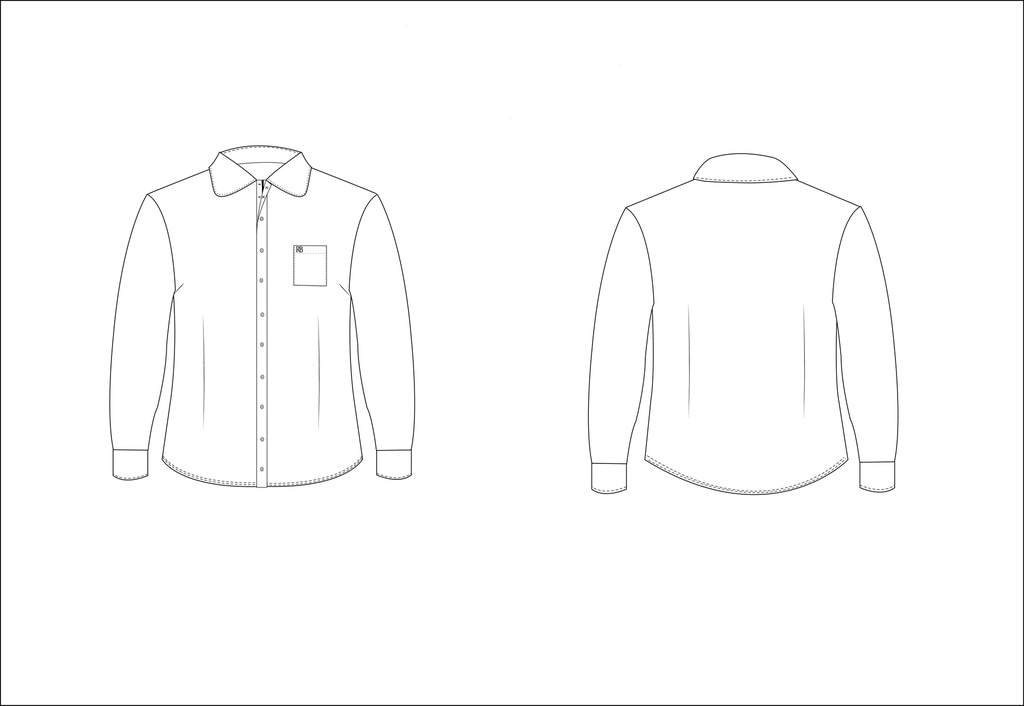 Shirt L.S. White adult sizes (XS-5XL)