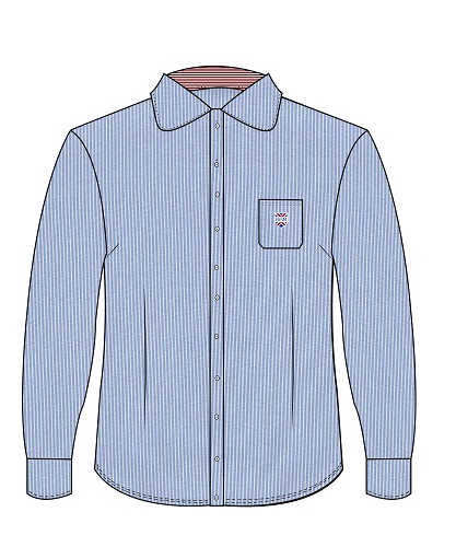 Blouse L.S. Blue adult sizes (XS-7XL)