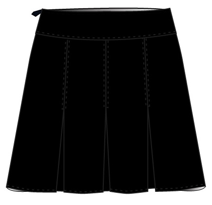 Skort Plisse Black (8-14) and adult sizes (2XS-4XL)