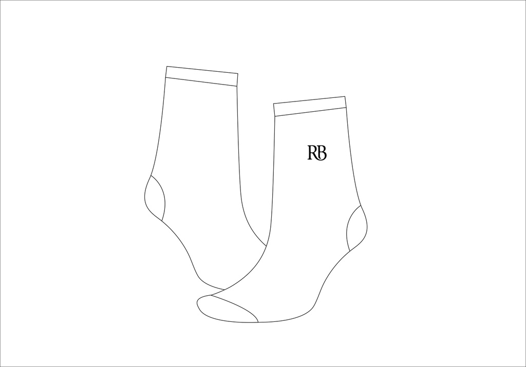 Socks Pair Knee Length Navy and White