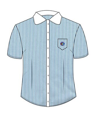 Blouse S.S.Turquoise Stripes adult sizes (XS-5XL) 