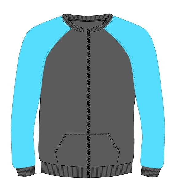  PE Jacket Grey x Turquoise adult sizes (XS-5XL)
