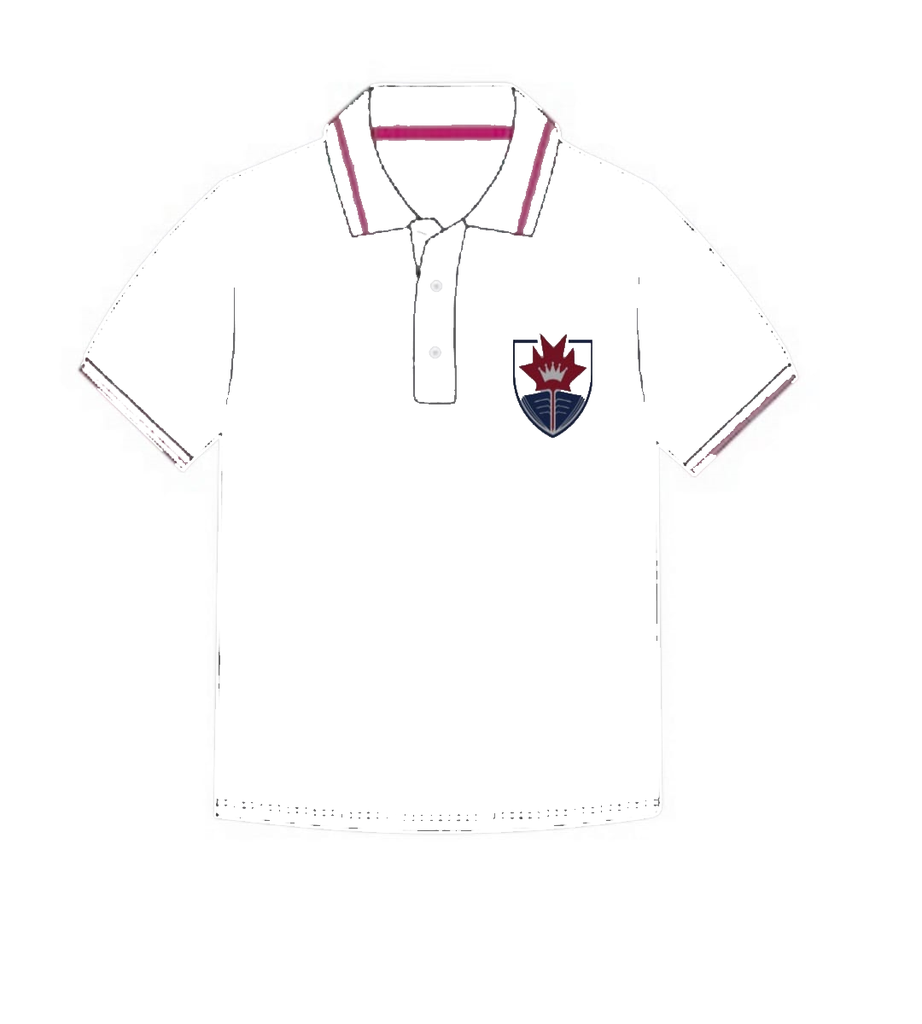 Polo Shirt S.S. White (14) and adult sizes (XS-2XL) 