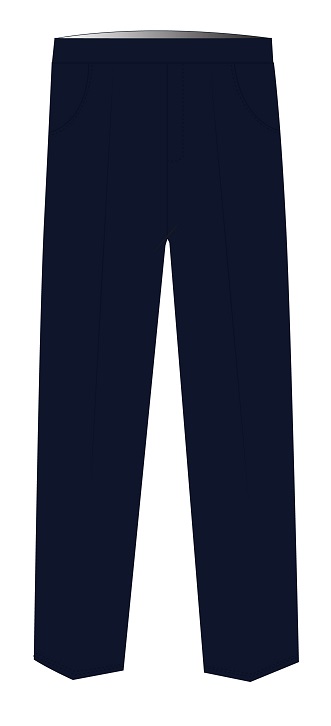 Trousers Elastic Waist Navy (2-7) 