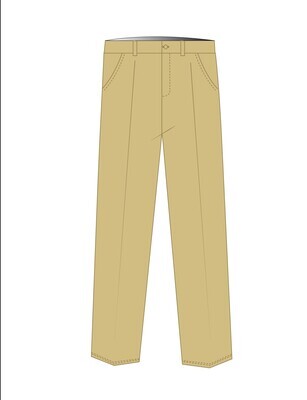 [187] Trousers Elastic Waist Beige (3-14)